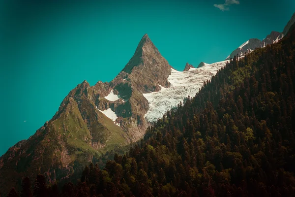 Beautiful valley and peaks in Caucasus mountains