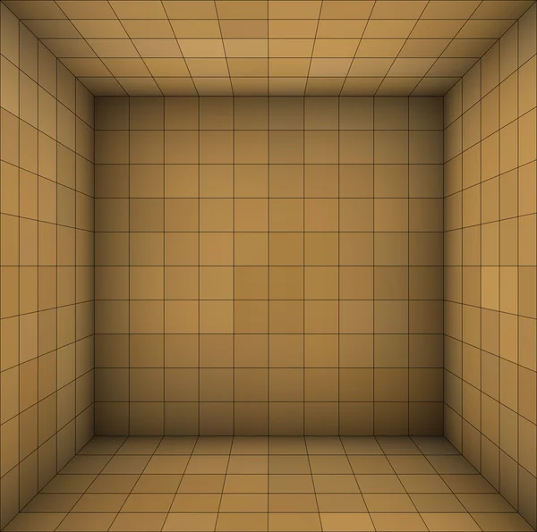 Empty futuristic room with brown beige walls and subdivision