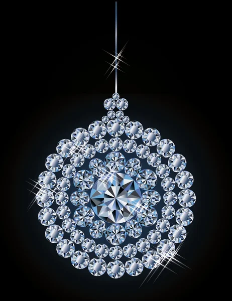 Diamond xmas ball, vector illustration