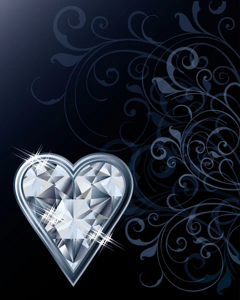 Diamond poker hearts card, vector illustration