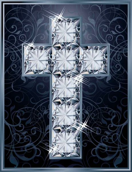 Cross diamonds cover design, vector illustration