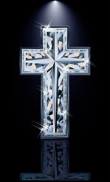 Christian diamonds Cross, vector illustration
