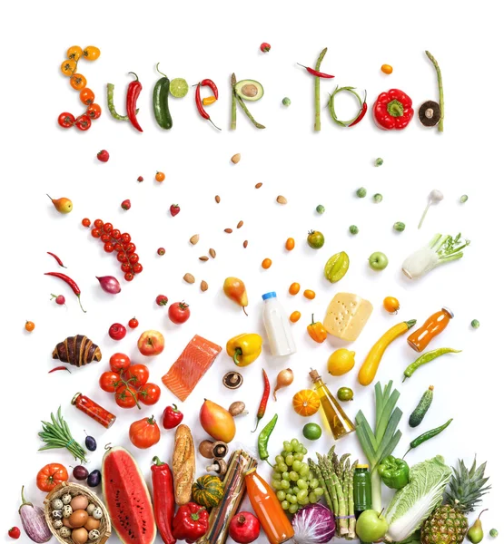 Super food. Studio photography of different fruits and vegetables