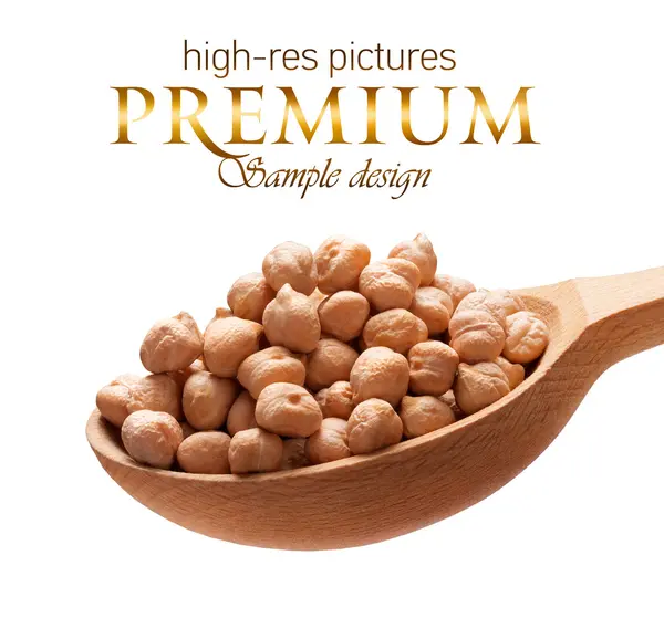 Chickpea in a wooden spoon