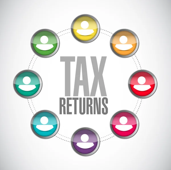 Tax returns people network sign concept