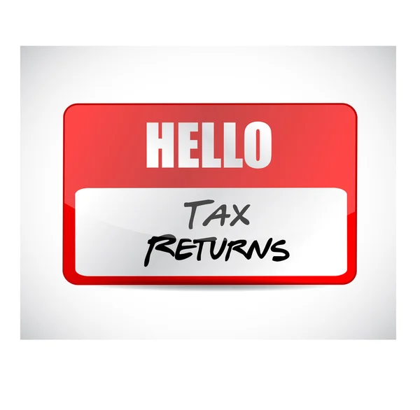 Tax returns name tag sign concept