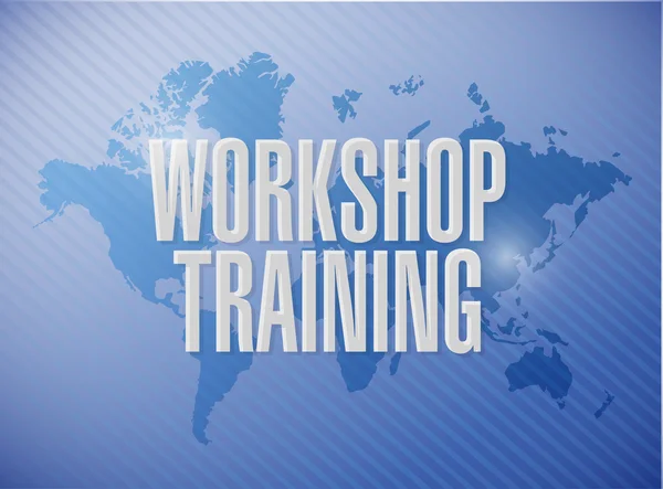 Workshop training world map sign concept