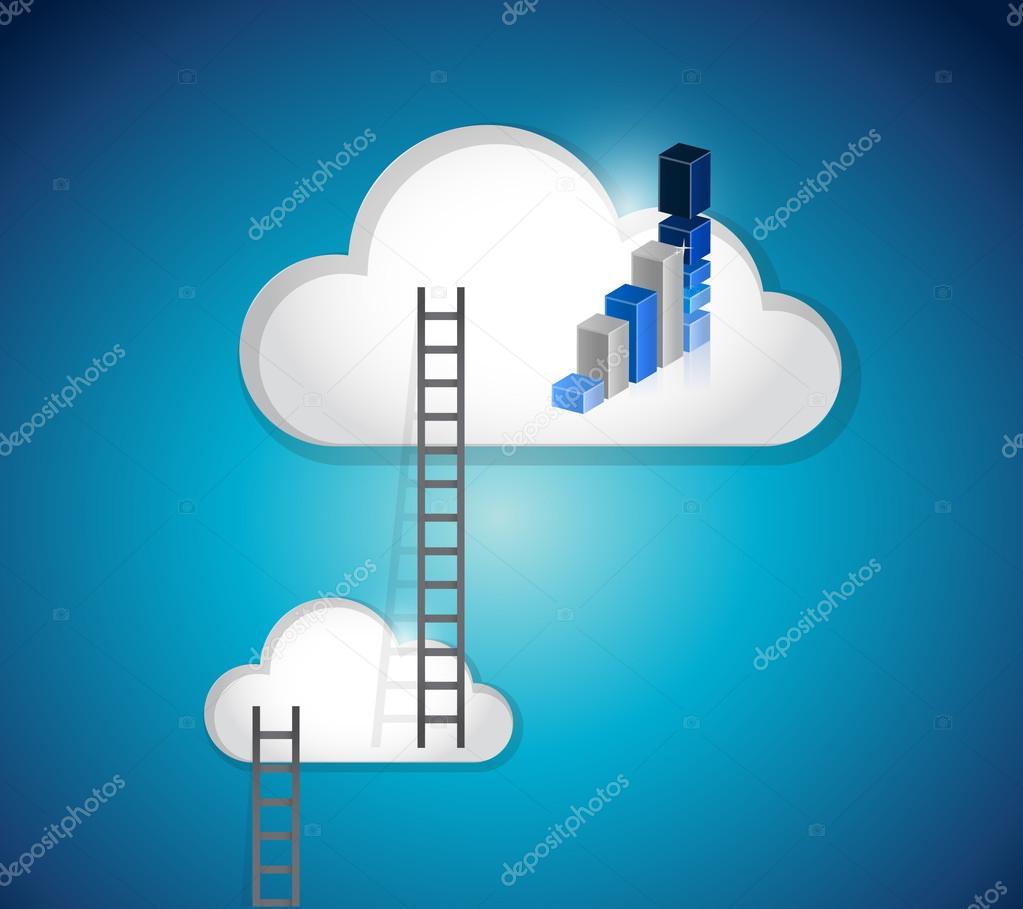 Scale di cloud e disegno dellillustrazione del grafico blu — foto ...