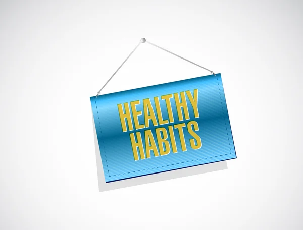 Healthy habits banner sign concept illustration