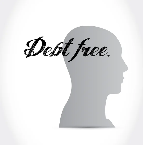 Debt free mind sign concept illustration
