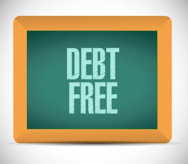 Debt free chalkboard sign concept