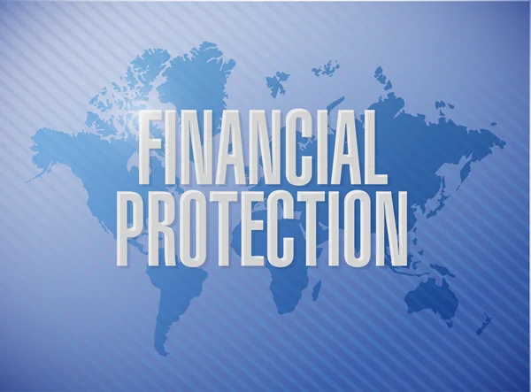 Financial Protection world map sign concept