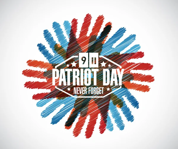 Never forget. hands patriot day sign