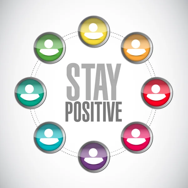 Stay positive network sign illustration design