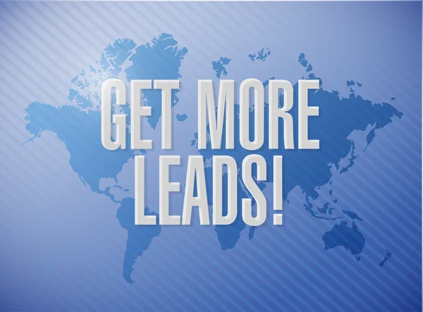 Get More Leads world map sign illustration