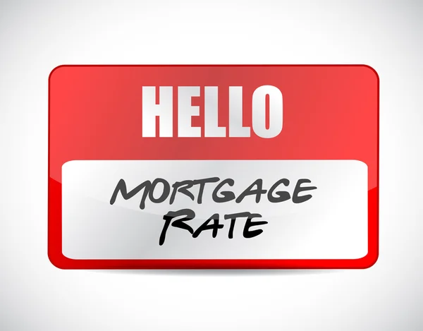 Mortgage rate name tag sign concept illustration