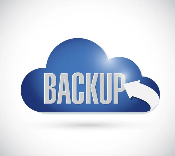 Backup cloud sign concept illustration