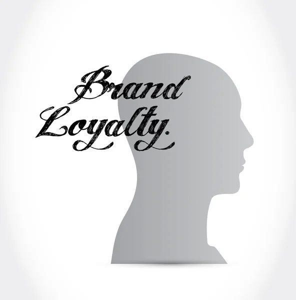 Brand loyalty brain sign concept