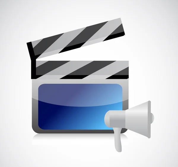 Megaphone video icon illustration design isolated over white