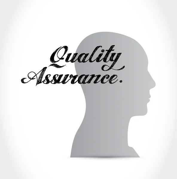 Quality Assurance thinking brain sign concept
