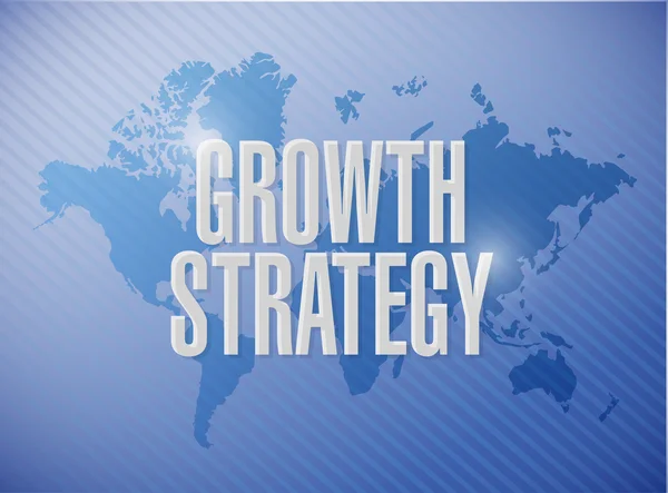 Growth Strategy world map sign