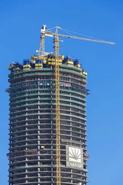 Modern architecture under construction in Dubai by Emaar.