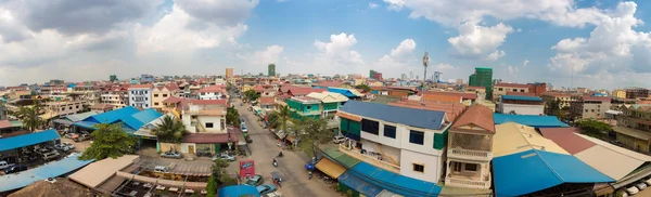 Colored houses and residential district in Phnom Penh, Cambodia