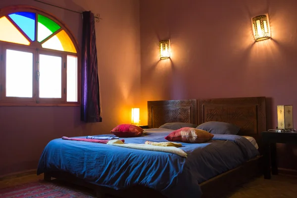 Authentic Moroccan bedroom in traditional riad