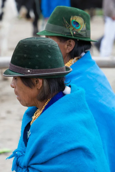 Women from the Mestizo ethnic group in Otavalo, Ecuador