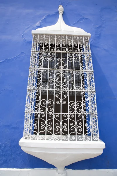 Detail of colonial window and architecture in Trujillo - Peru