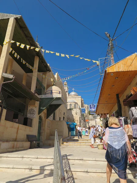 Bethany, Israel July 14, 2015. Stairs and alley leading to the t