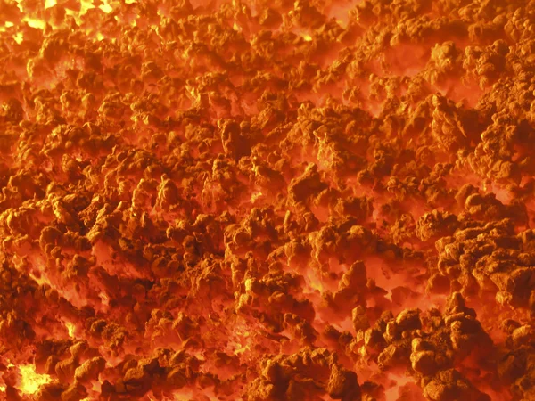 Flame and hot slag on the grate coal-fired boiler with a mechani