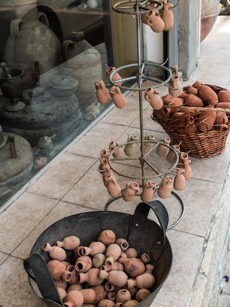 Pitchers and jugs, souvenirs of Cana in Galilee place of  the tr