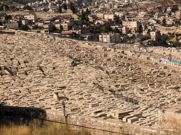 JERUSALEM, ISRAEL - July 13, 2015: Old jewish graves on the mount of olives in Jerusalem,
