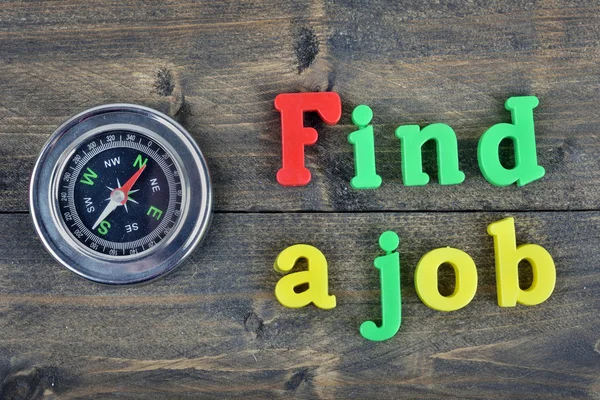 Find a job on wooden table