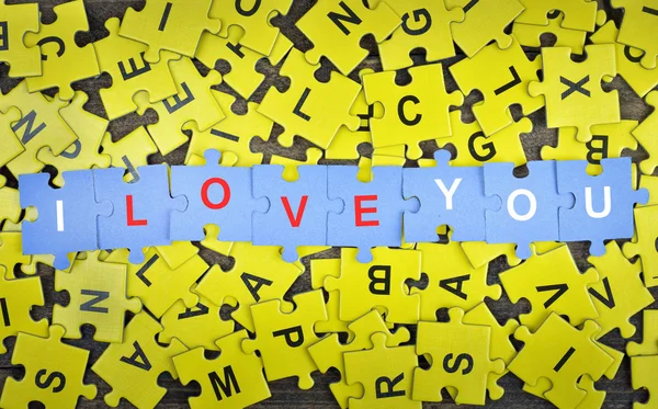 Puzzle with word I love you