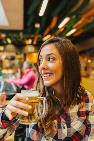 Woman Having a Beer i