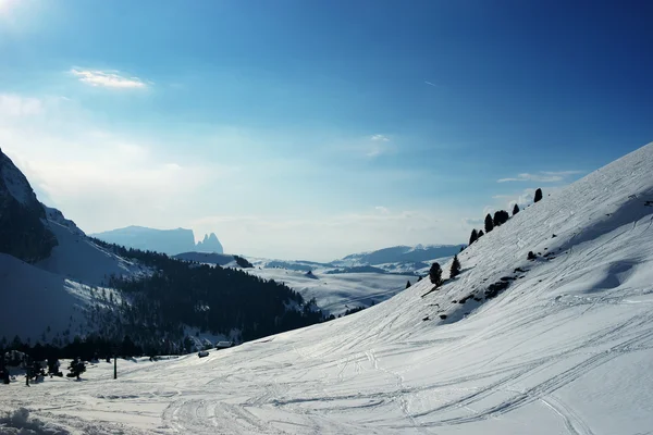 Winter skiing slopes