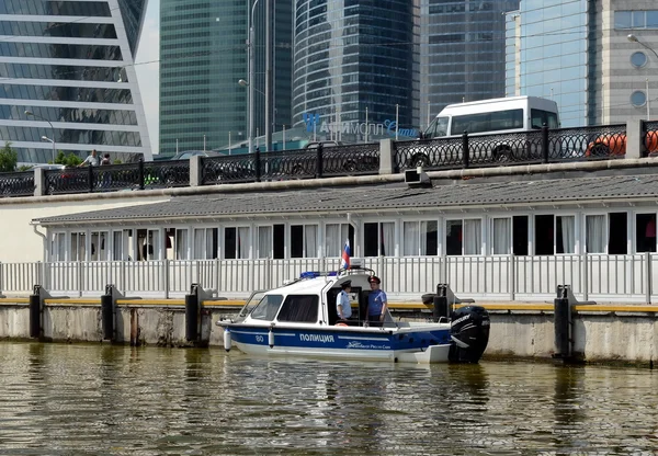 Water police patrol boat on the Moscow River.