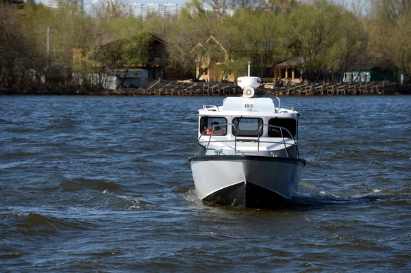 Patrol boat on the river Moscow.