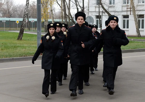 Drill in the cadet corps of the police.