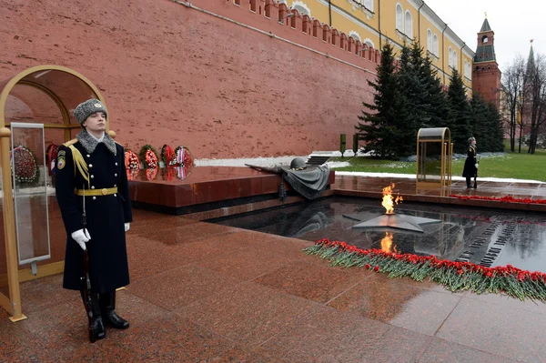 The honor guard at the Tomb of the Unknown Soldier in the Alexander garden. Post number 1.