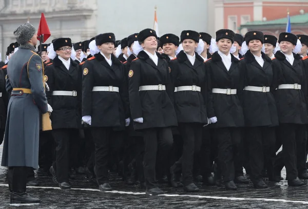 The cadets of the Moscow cadet corps on a parade