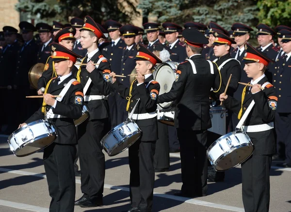 The students of the Moscow cadet corps of the police.