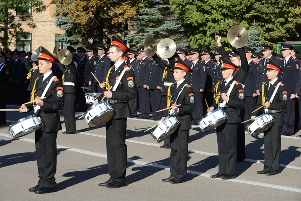 The students of the Moscow cadet corps of the police.