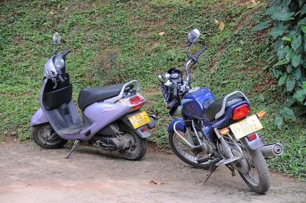 Motorcycles in the Parking lot in the city of Kandy.