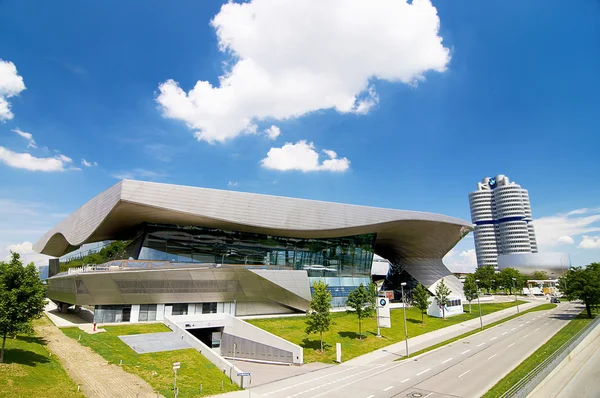 BMW house in Munich is located next to the headquarter of a company and the museum of BMW.