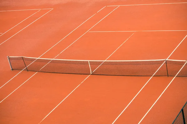 Empty clay tennis court