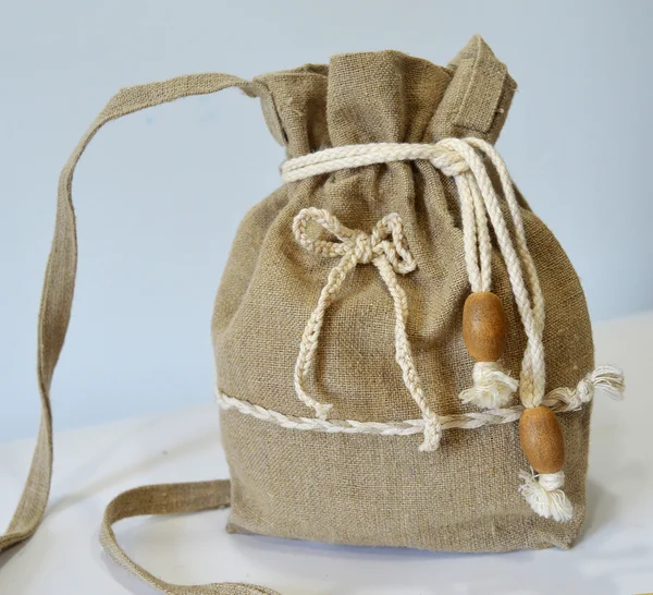 Handmade flax purse
