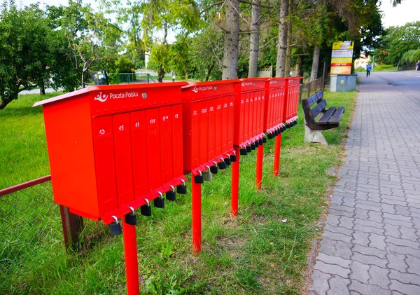 Red mail boxes